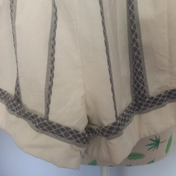 Acler RRP$295 'kingsway' Belted Diamond Grid Stripe Shorts white, grey/blue (6) - Picture 9 of 11